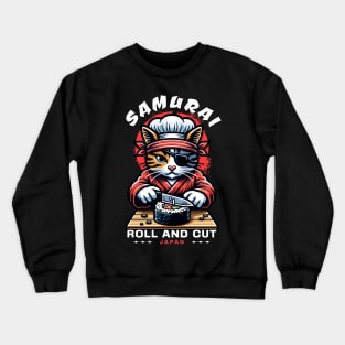 Samurai Roll And Cut Japan Crewneck Sweatshirt